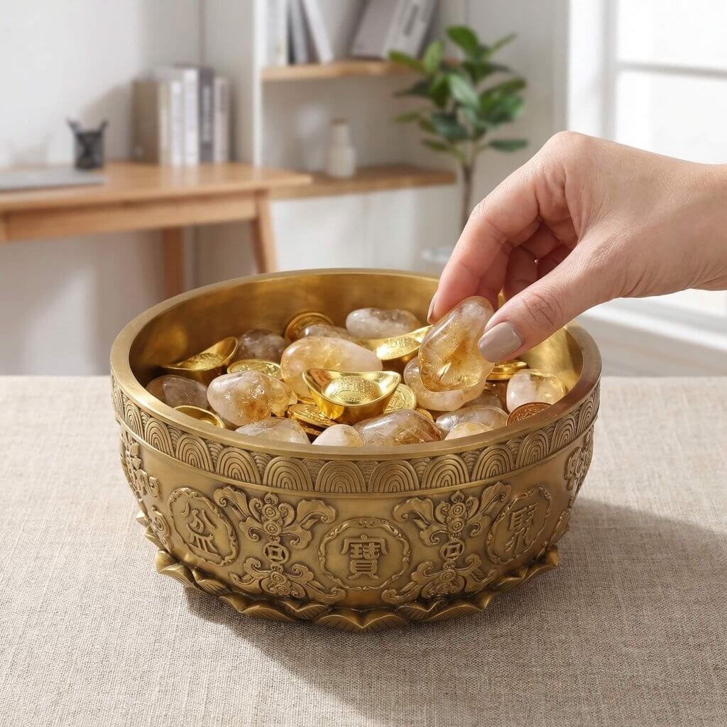 feng shui copper wealth bowl treasure bowl for prosperity