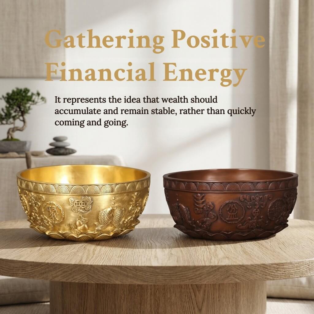 feng shui prosperity bowl with koi fish engraving