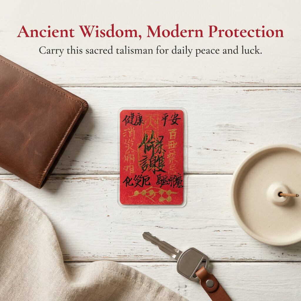 Daoism Light handwritten peace fu talisman with cinnabar seal