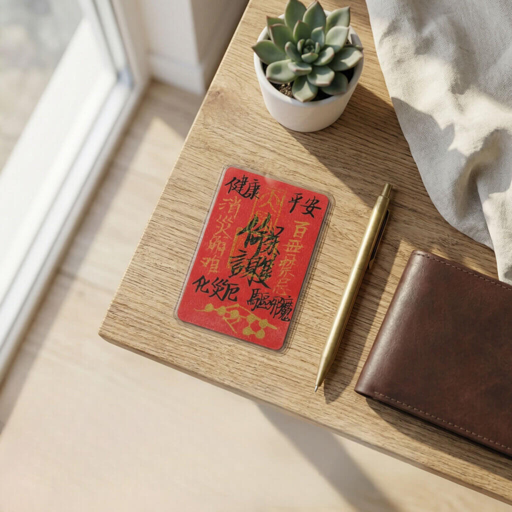 Daoism Light handwritten peace fu talisman with cinnabar seal
