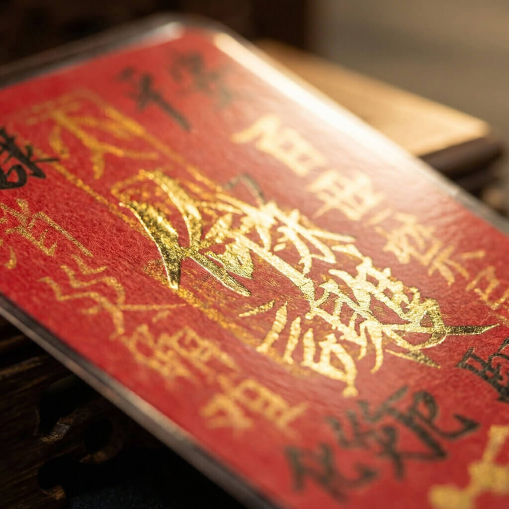 Daoism Light handwritten peace fu talisman with cinnabar seal