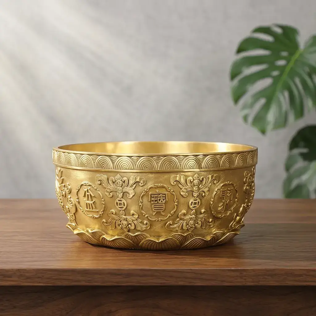 Daoism Light koi treasure bowl for home decor