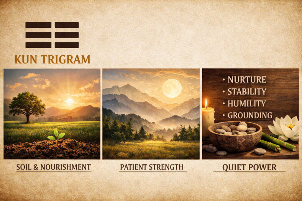 Kun Trigram Meaning Explained symbol of Earth receptivity and grounded strength in Daoism
