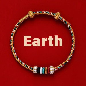 Five Elements braided wrist cord in five colors for Bazi balance