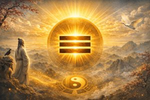 Qian Trigram Meaning Explained symbol with three solid lines representing Heaven and pure Yang energy in Bagua
