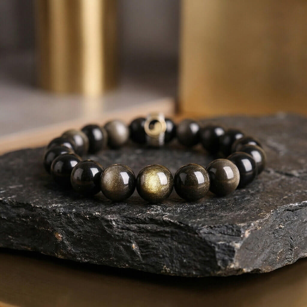 Daoism Light Five-Way Wealth God bracelet with 925 silver mantra detail