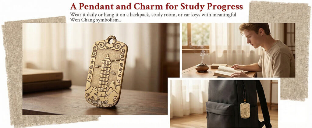 Traditional brass academic charm for students and exams