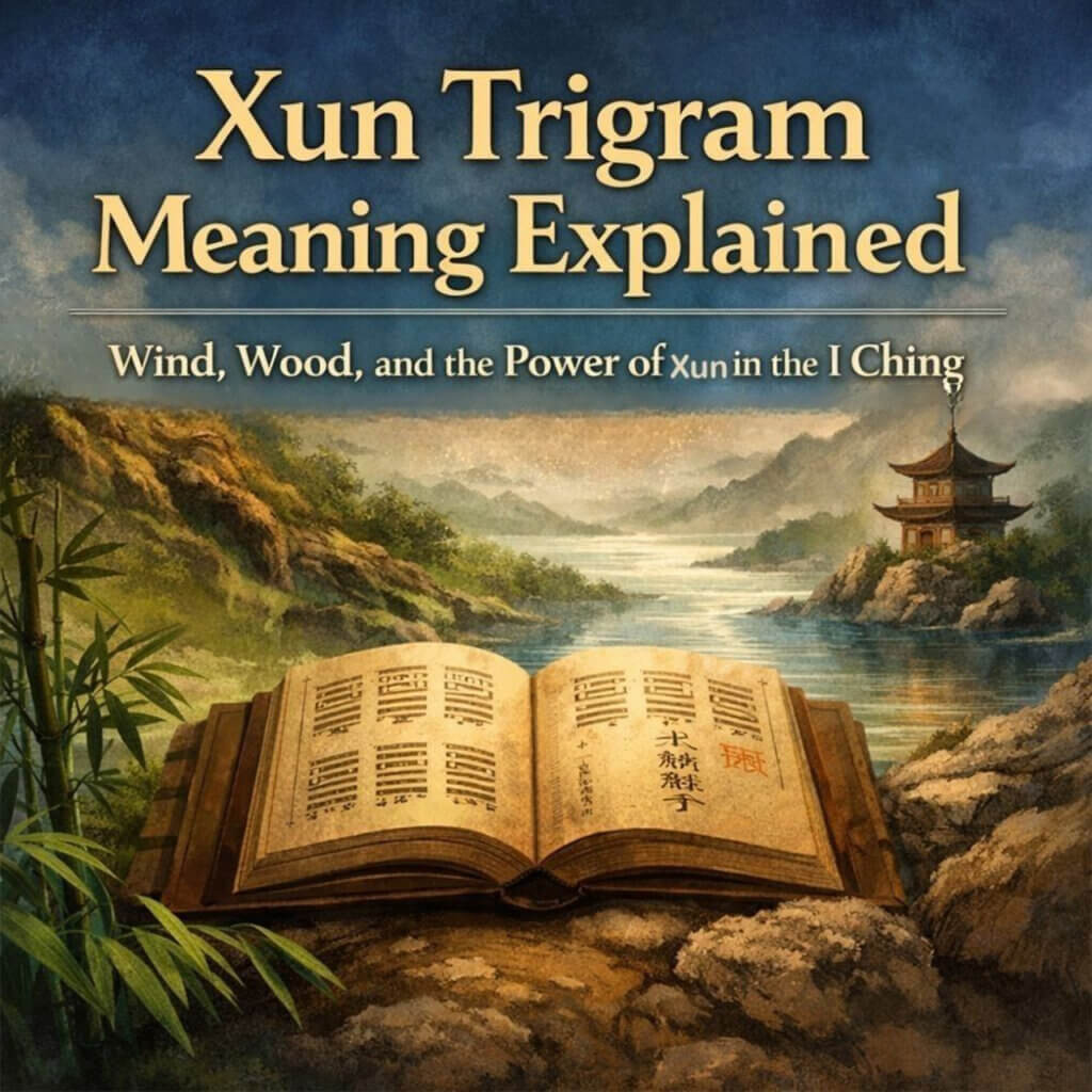 Xun trigram symbol in the Bagua representing wind, wood, and gradual influence