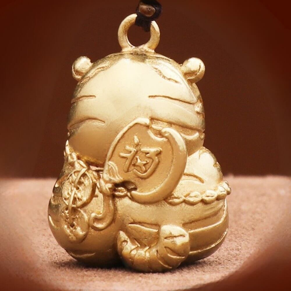 Daoism Light brass tiger key charm zodiac tiger accessory