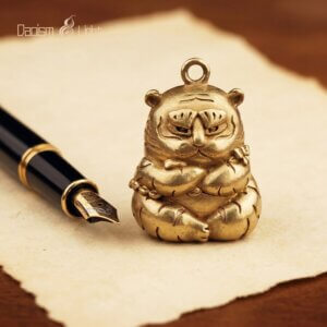 Daoism Light brass tiger key charm zodiac tiger accessory