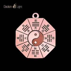 Daoism Light copper Taiji Bagua keychain pendant with double-sided design