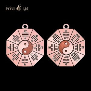 Daoism Light copper Taiji Bagua keychain pendant with double-sided design