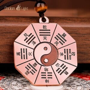 Daoism Light copper Taiji Bagua keychain pendant with double-sided design