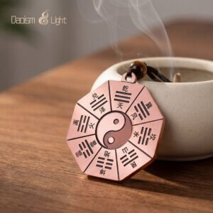 Double-sided copper Bagua keychain pendant for keys, bags, and everyday carry