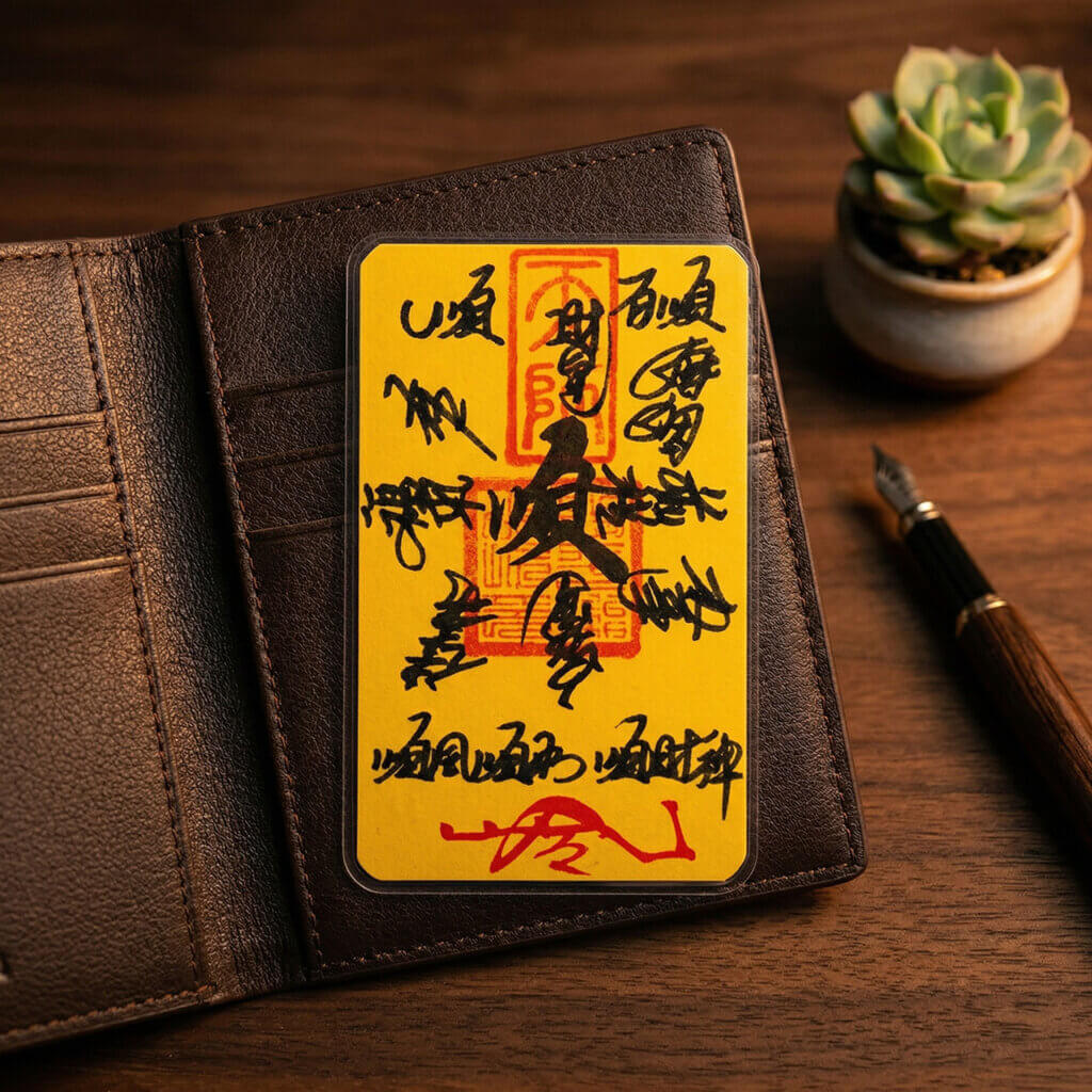 Daoism Light handwritten Bai Shun fu talisman with cinnabar seal