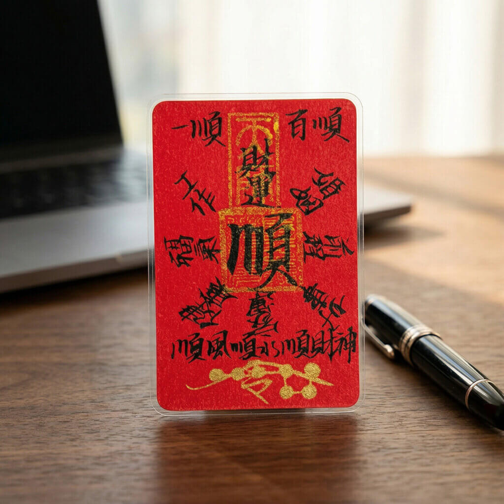 Daoism Light handwritten Bai Shun fu talisman with cinnabar seal