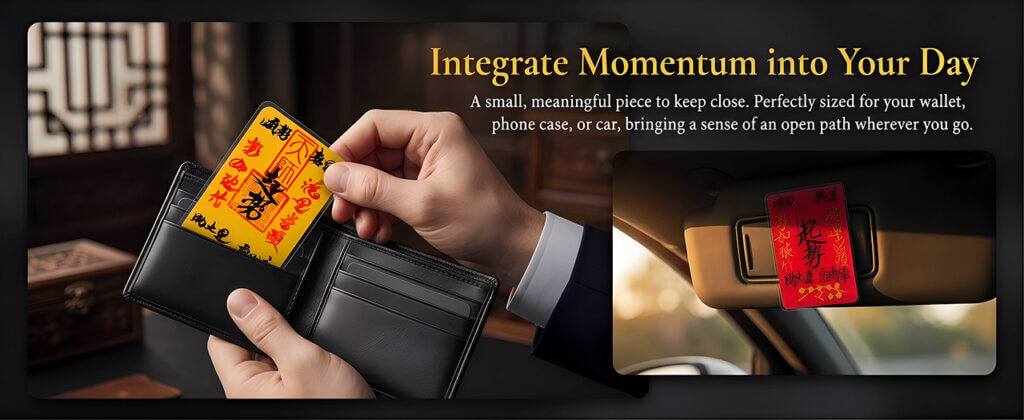 Rising Momentum fu talisman for bag phone case or car