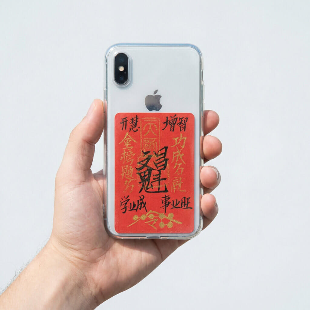 Daoism Light handwritten Wenchang fu talisman with cinnabar seal