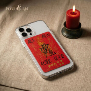 Daoism Light handwritten Tai Sui blessing fu talisman with cinnabar seal