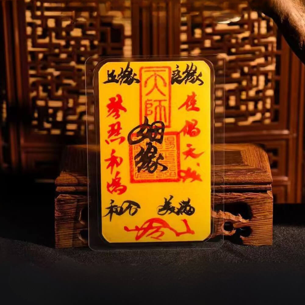handwritten Chinese love talisman with calligraphy