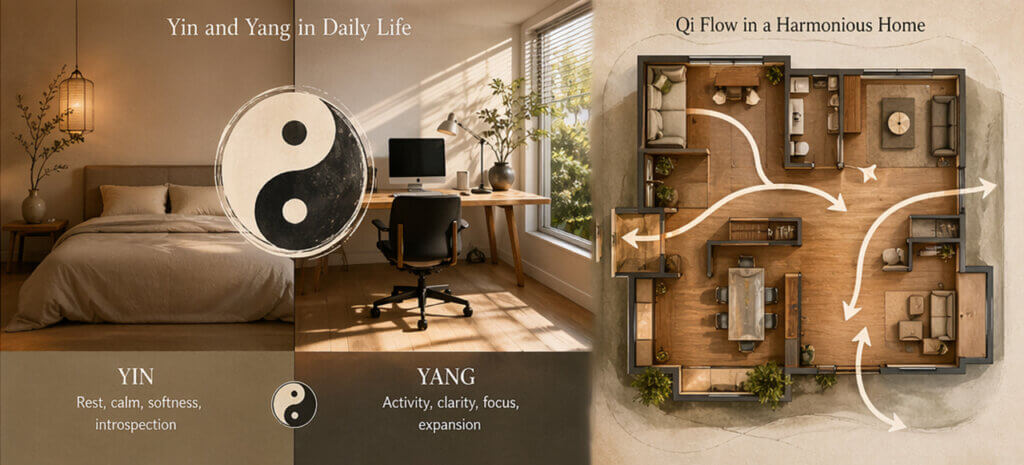 How Daoism Philosophy Influences Feng Shui through yin yang balance, qi flow, and Daoist spatial harmony