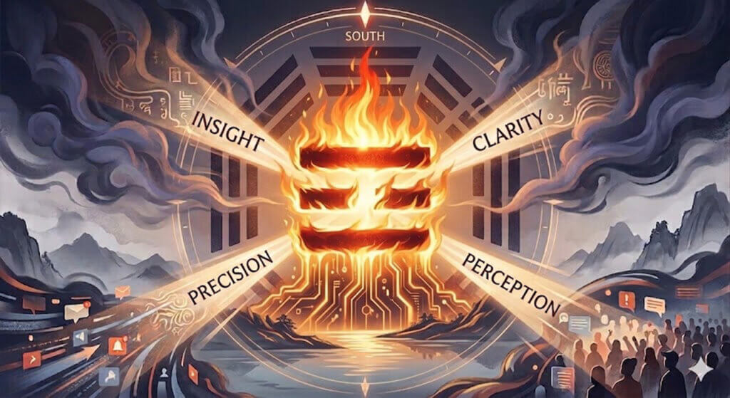 Li Trigram Meaning Explained with the Li symbol and fire symbolism in Daoism