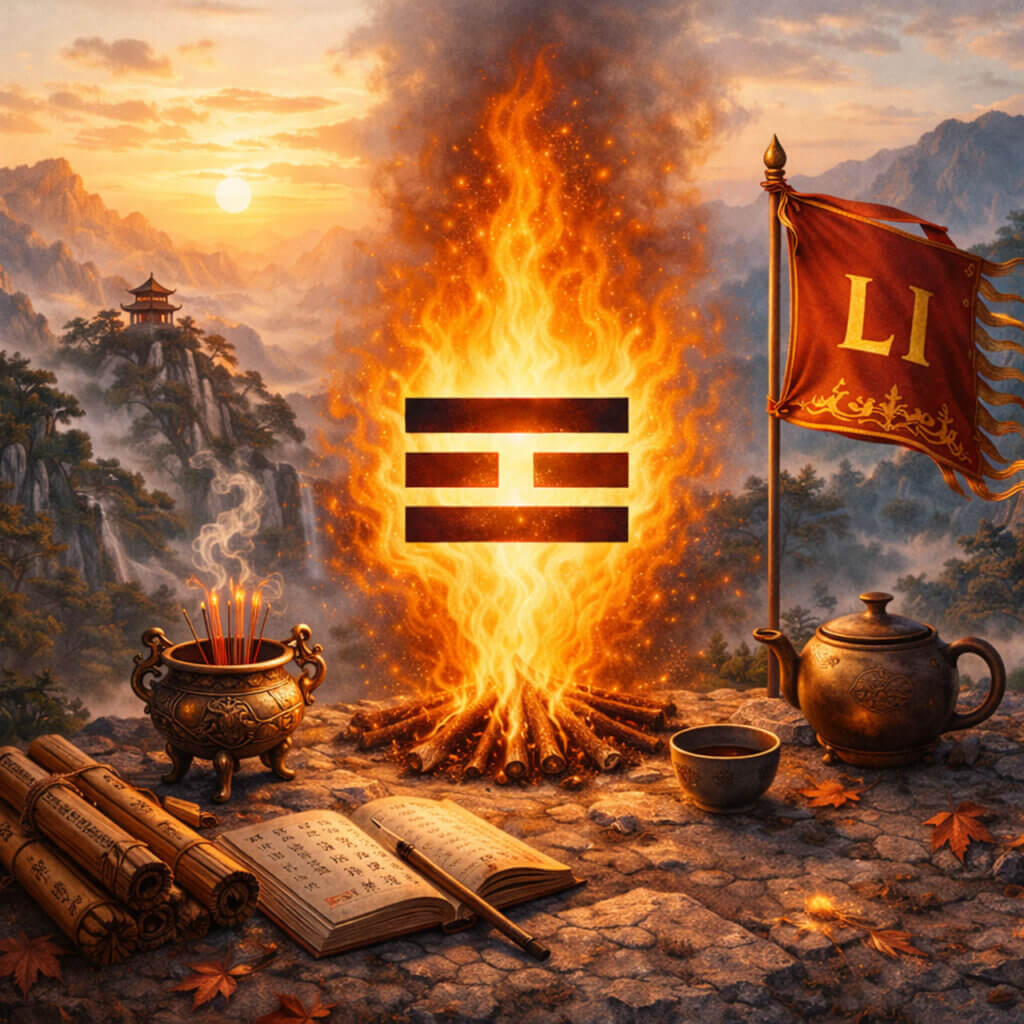 Li Trigram Meaning Explained with the Li symbol and fire symbolism in Daoism