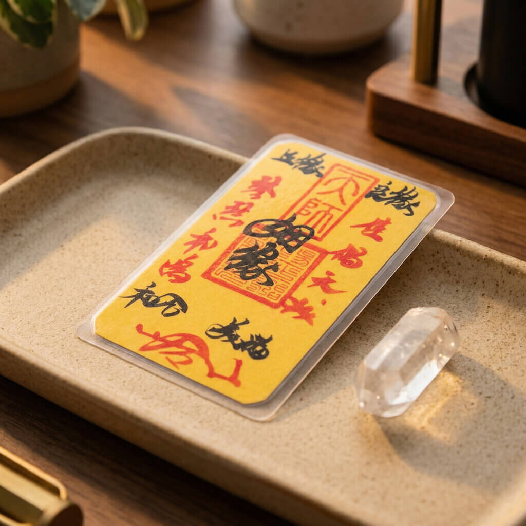 handwritten Chinese love talisman with calligraphy