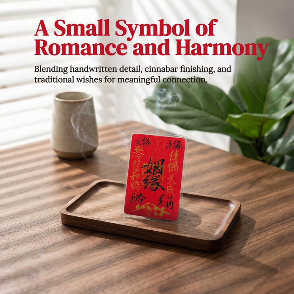 handwritten Chinese love talisman with calligraphy