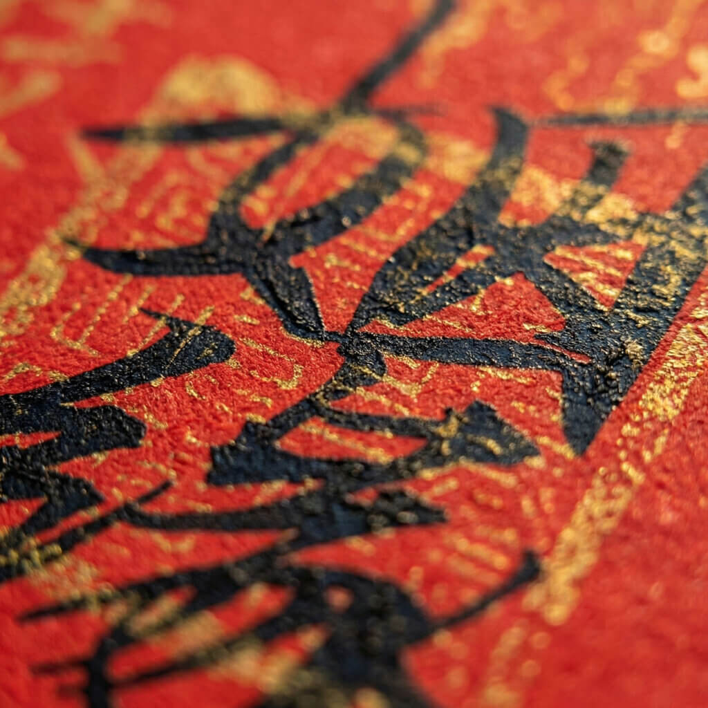 handwritten Chinese love talisman with calligraphy