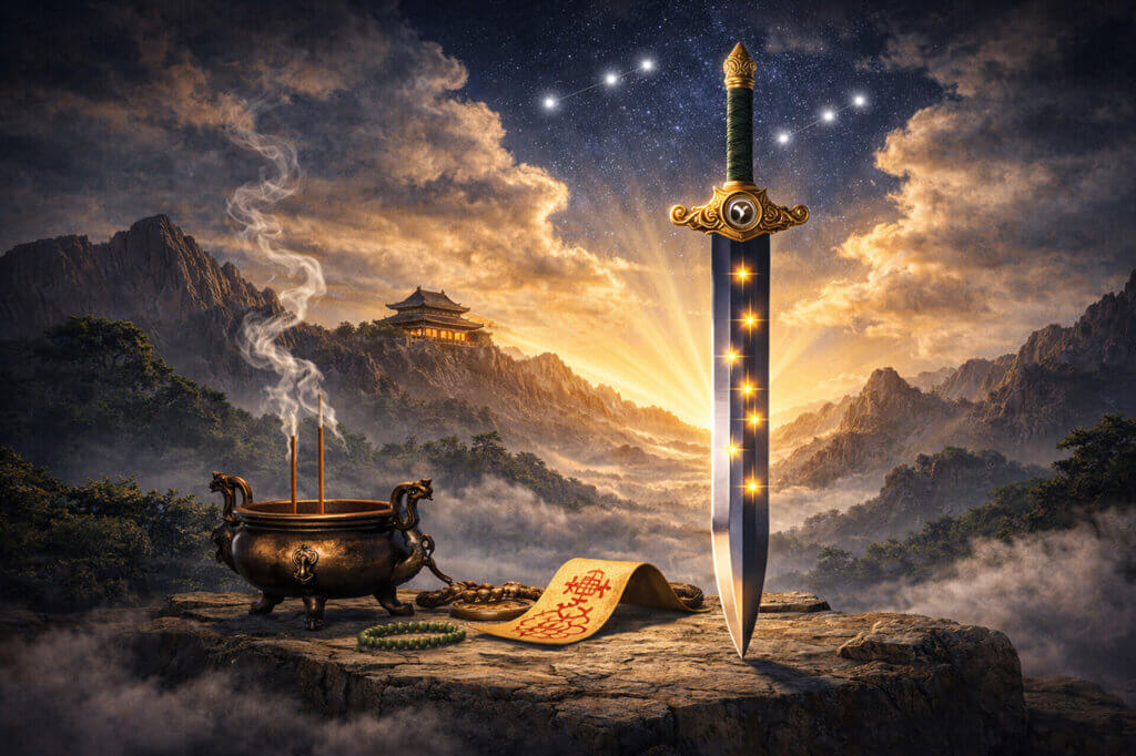 What Does the Seven-Star Sword Symbol Mean in Daoist symbolism and Big Dipper tradition