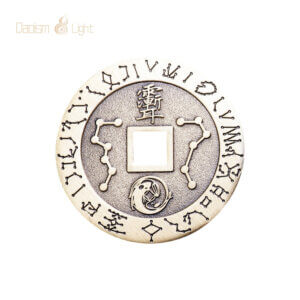 Daoism Light brass Ziwei mantra coin keychain pendant