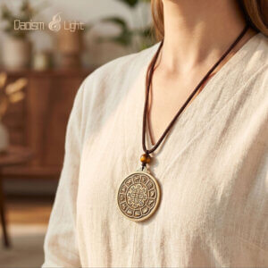 Home 17 Daoism Light solid brass Zodiac Bagua Vajra pendant charm