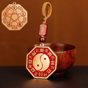 Daoism Light Brass Five Elements Taiji Bagua Mirror-Style Charm 23 Daoism Light brass Five Elements Taiji Bagua mirror-style charm