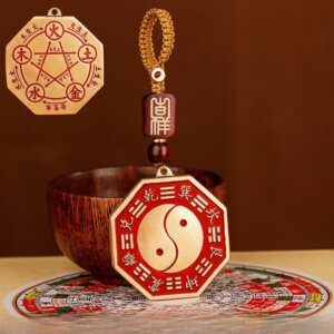 Daoism Light Brass Five Elements Taiji Bagua Mirror-Style Charm 22 Daoism Light brass Five Elements Taiji Bagua mirror-style charm