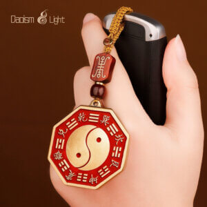 Daoism Light brass Five Elements Taiji Bagua mirror-style charm