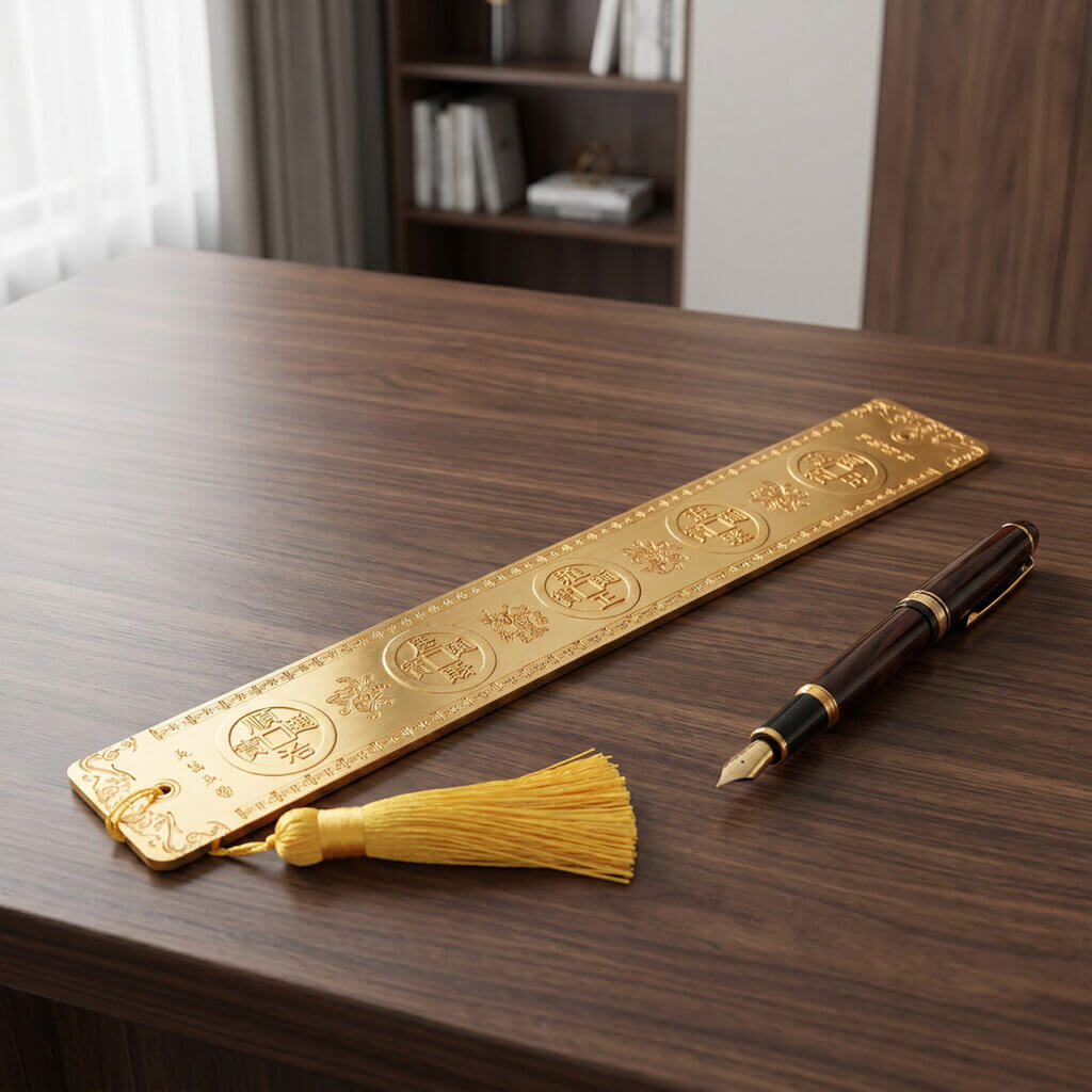 Five Emperor Ruler displayed on a desk