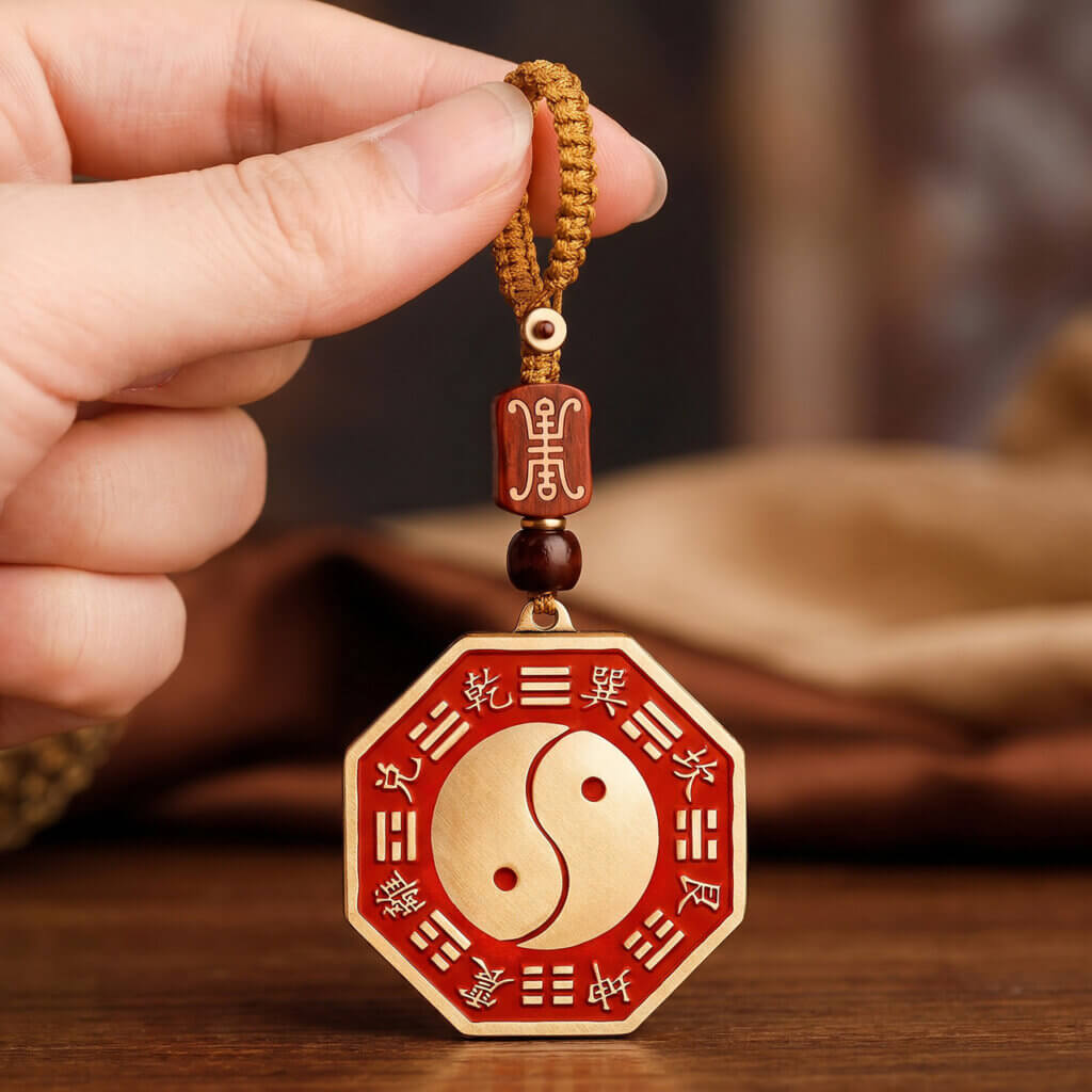 Daoist Taiji Bagua Yin Yang charm for keys and bags