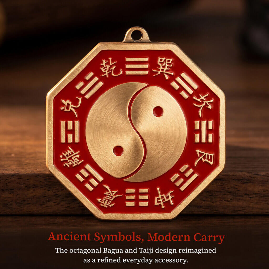 Daoist Taiji Bagua Yin Yang charm for keys and bags