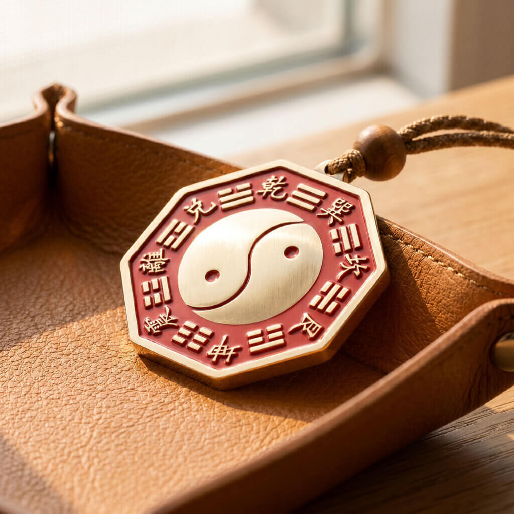 Daoist Taiji Bagua Yin Yang charm for keys and bags