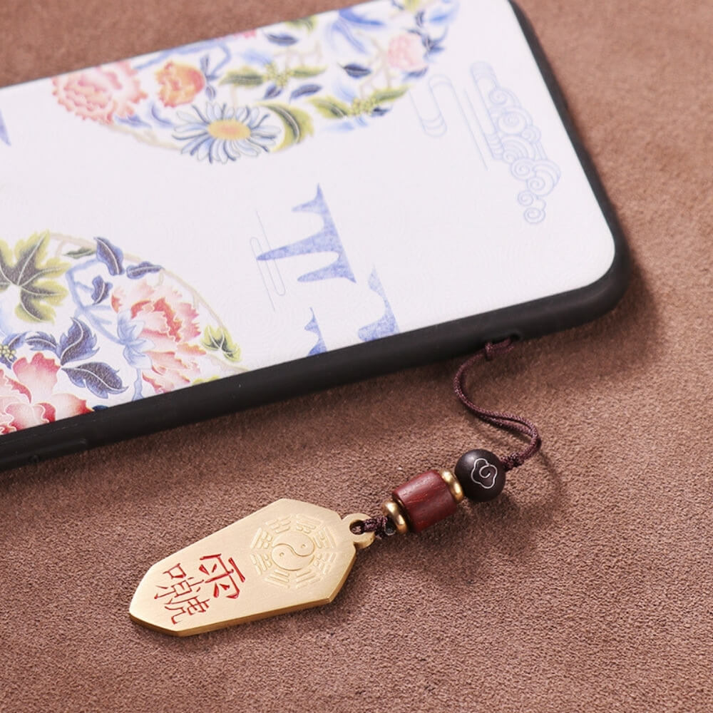 Bagua Thunder Deity brass pendant i