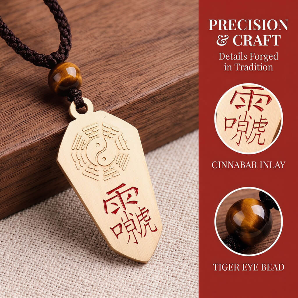 Bagua Thunder Deity Talisman Brass Keychain Pendant