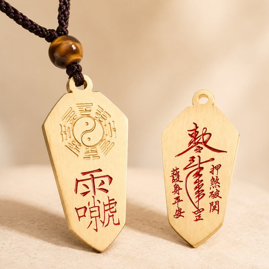 Bagua Thunder Deity Talisman Brass Keychain Pendant