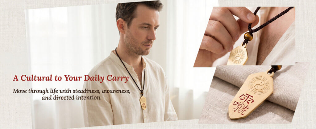 Bagua Thunder Deity Talisman Brass Keychain Pendant