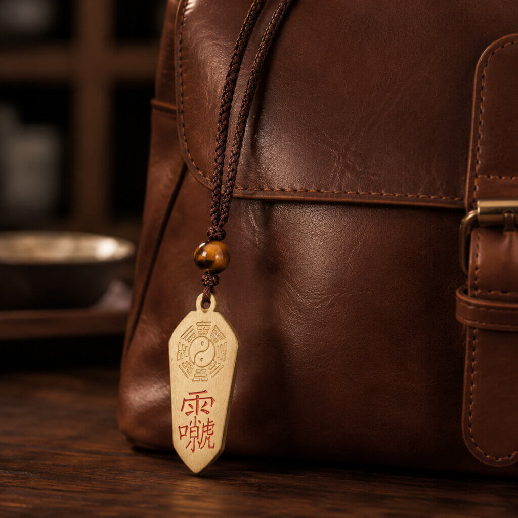 Daoism Light brass charm for keys bags and daily carry