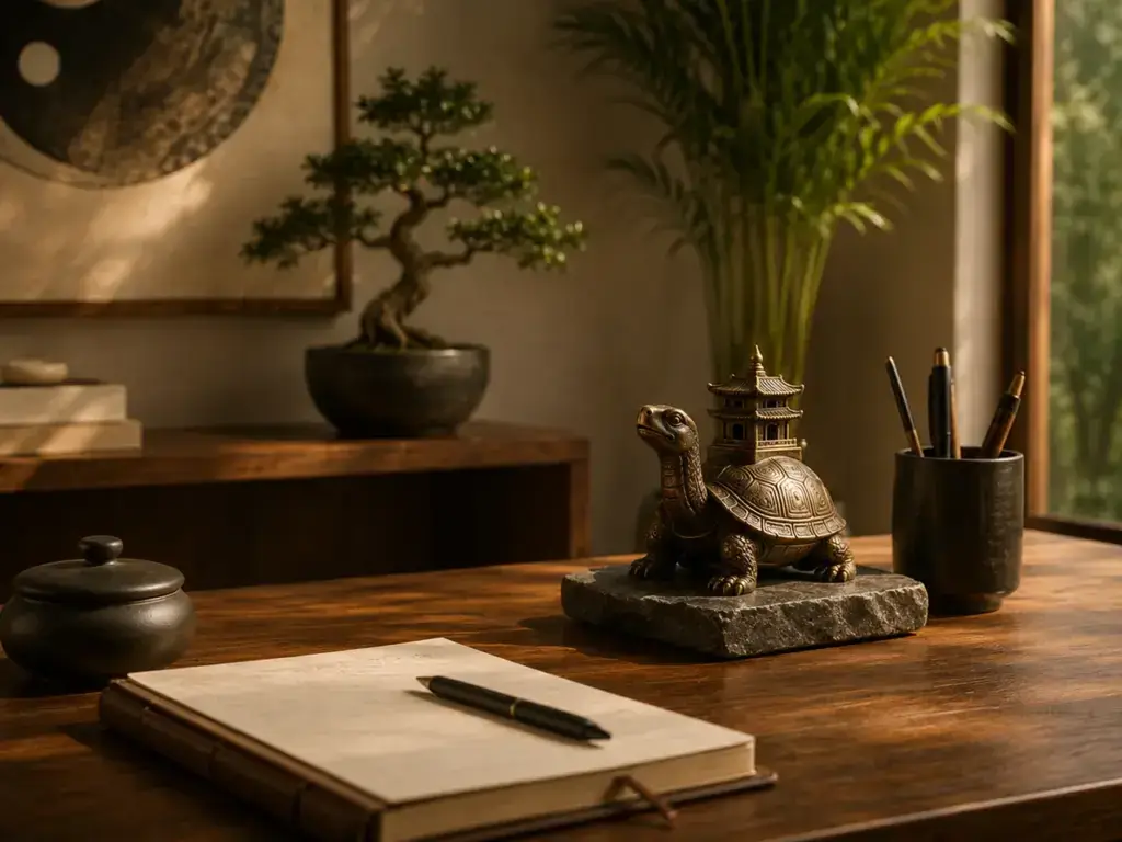 Daoist Feng Shui home decor showing balanced space, natural light, and Daoist-inspired accents
