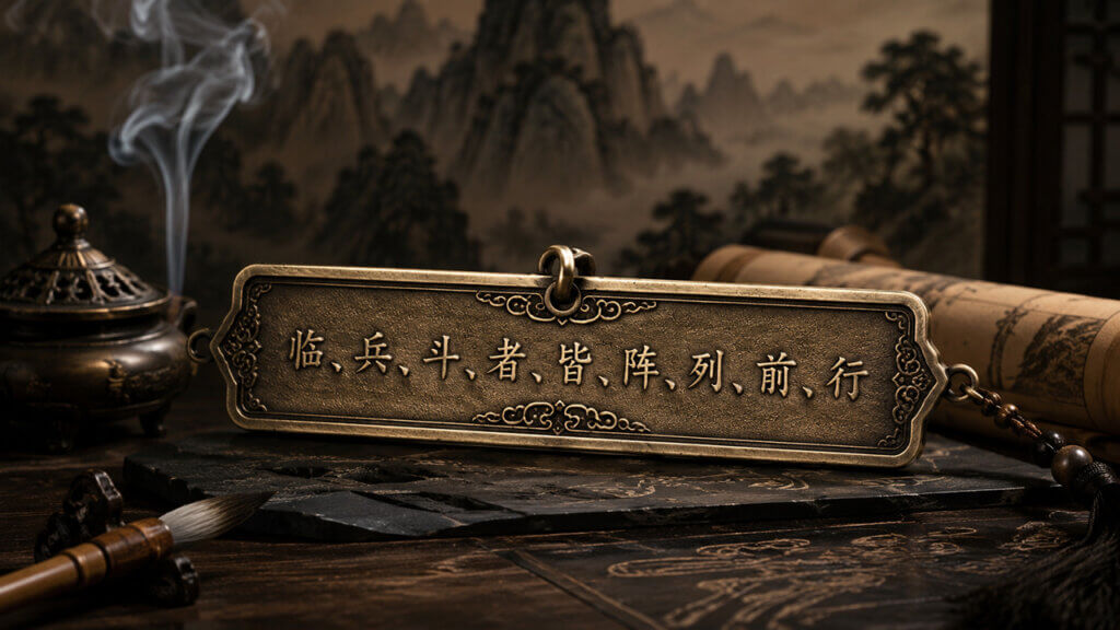Nine Mantra meaning shown through Taoist Nine Words Mantra symbols in traditional culture