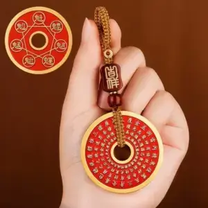 Daoism Light brass Jin Guang Zhou Big Dipper coin charm with double-sided engraved design
