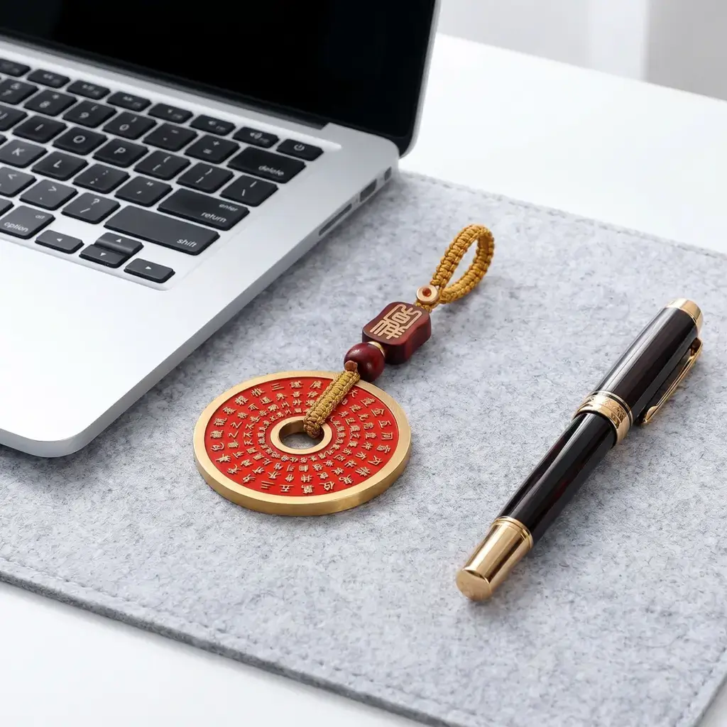 Big Dipper brass coin keychain charm styled with everyday accessories