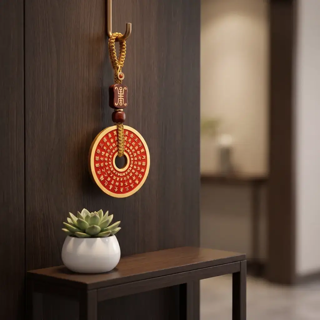 Daoism Light brass Jin Guang Zhou Big Dipper coin charm with double-sided engraved design